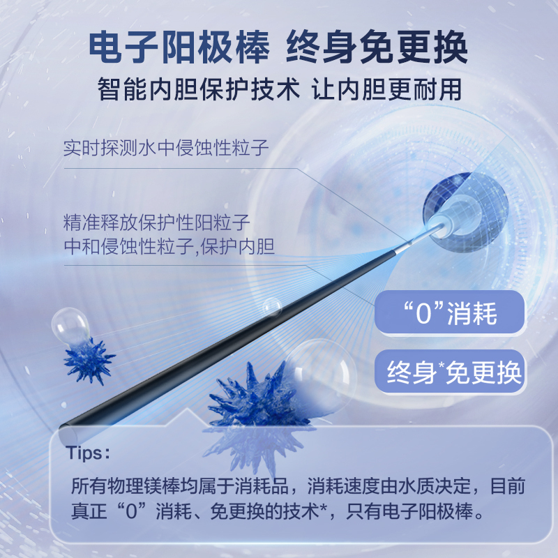 A.O.史密斯佳尼特80升电热水器 金圭内胆包8年 双棒分离速热 免更换镁棒 CTE-80JC1