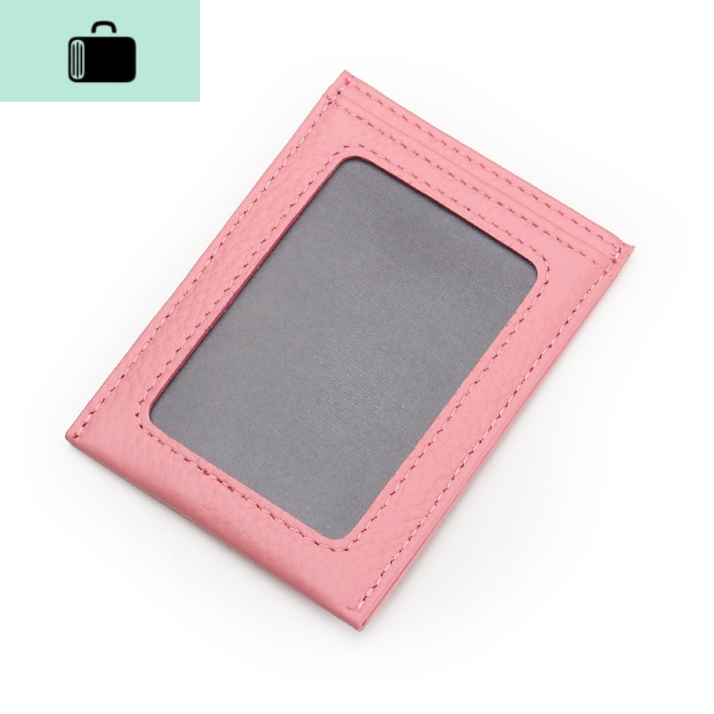 小卡包超薄真皮迷你银行卡男士卡夹小巧卡片包简约女式卡套NEWLAKE 粉色