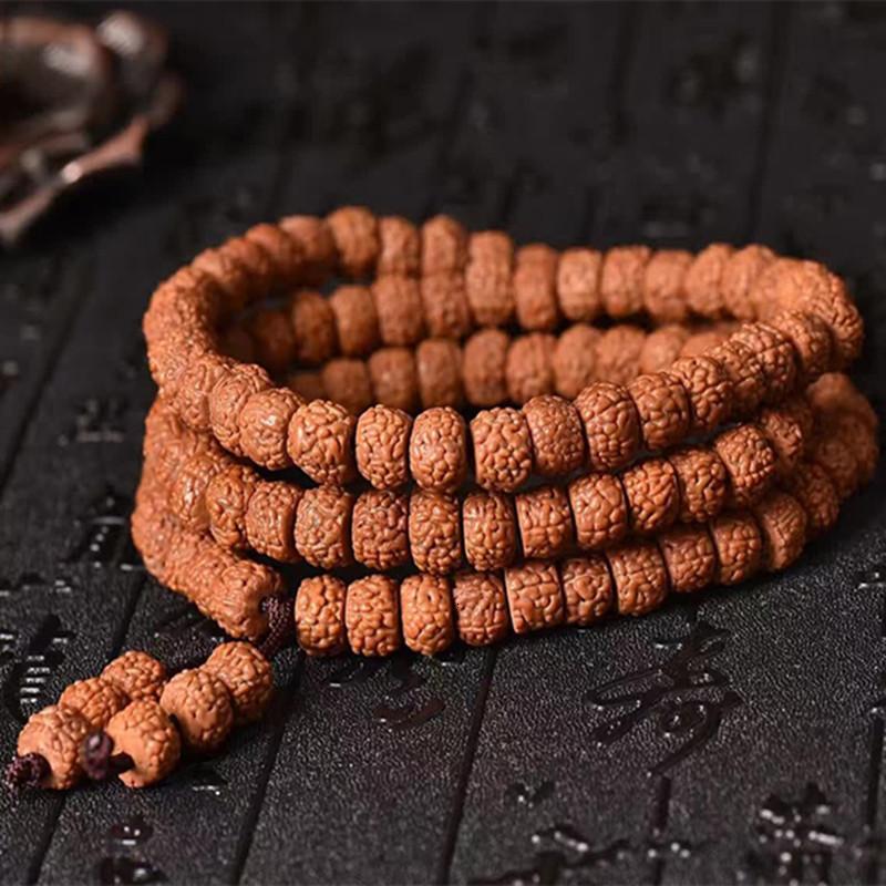 正宗一代龙鳞纹小金刚菩提子108颗 麒麟纹爆肉高密原籽佛珠手串送女