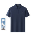 啄木鸟纯棉短袖t恤男2025夏季半袖上衣服商务休闲翻领polo衫H 3XL适合170-190斤 ZSM012359宝蓝