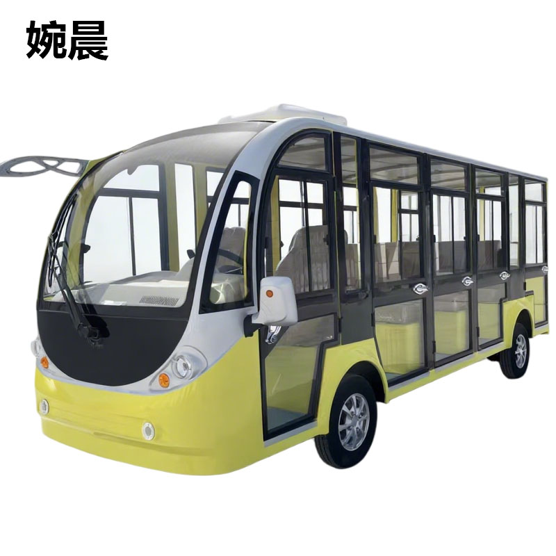 电动观光车全封闭四轮大巴车接待车摆渡车载客车游览车 五排14座高配 72V