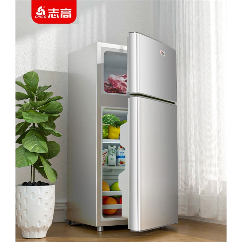 志高(CHIGO)电冰箱家用迷小型双开门省电节能宿舍租房办公室冷藏冷冻迷你_双门银①①⑧一级能效