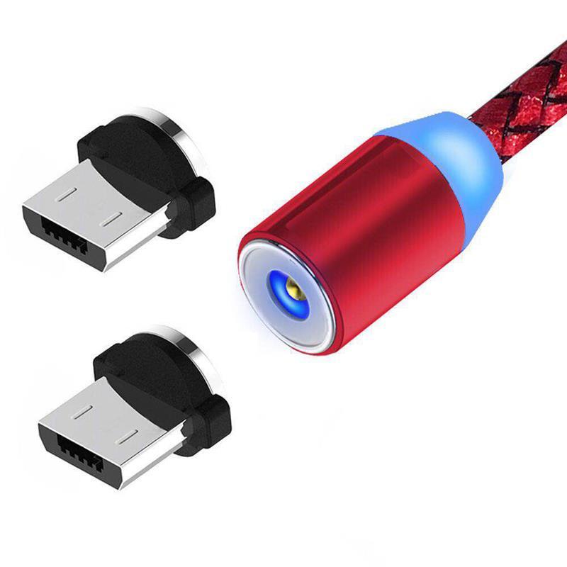 手机磁吸usbmax6pro6anote5快冲充电器数据线|中国红 1线2头(*2)