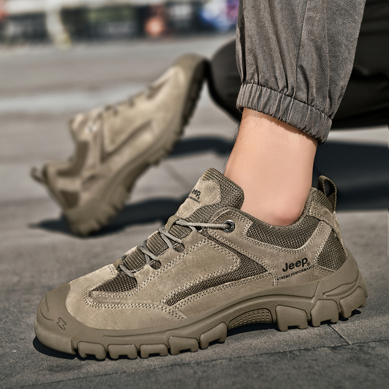 Jeep吉普户外登山鞋男防滑减震运动鞋专业爬山男鞋情侣徒步旅游鞋高清大图