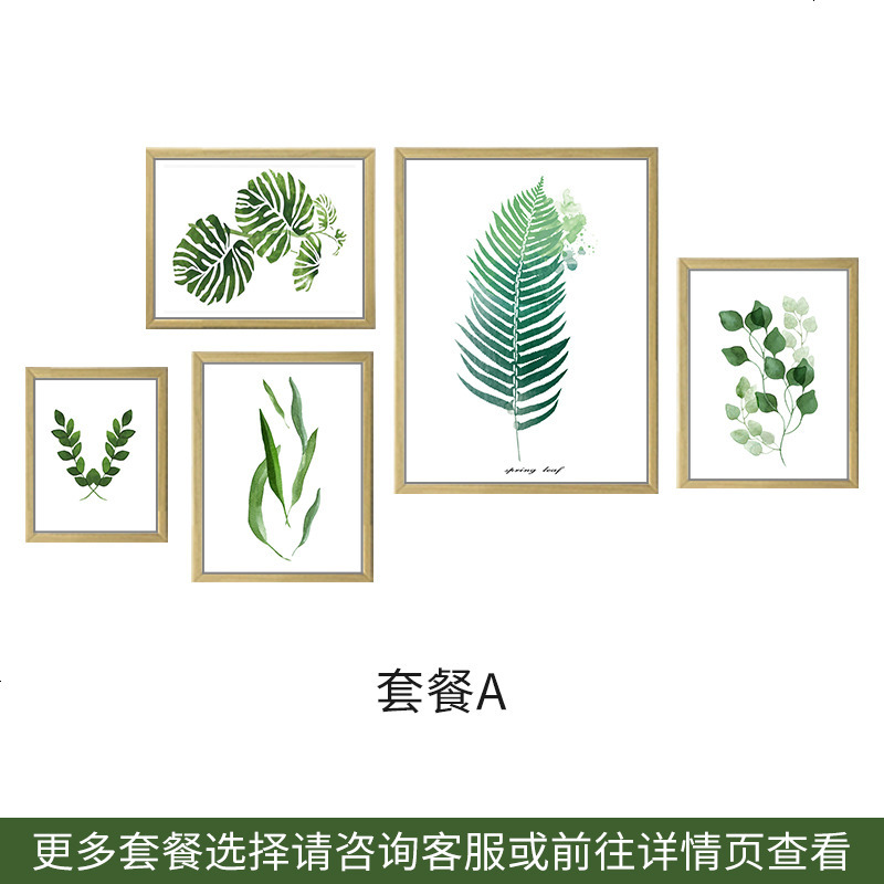 北欧客厅龟背竹绿植装饰画现代简约小清新墙面创意墙上免打孔挂画