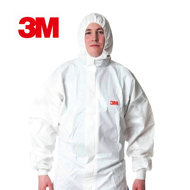 3M 4535防静电透气防护服 防尘防液体农药喷漆隔离工作防护服连体带帽无尘服 M-XXL可选