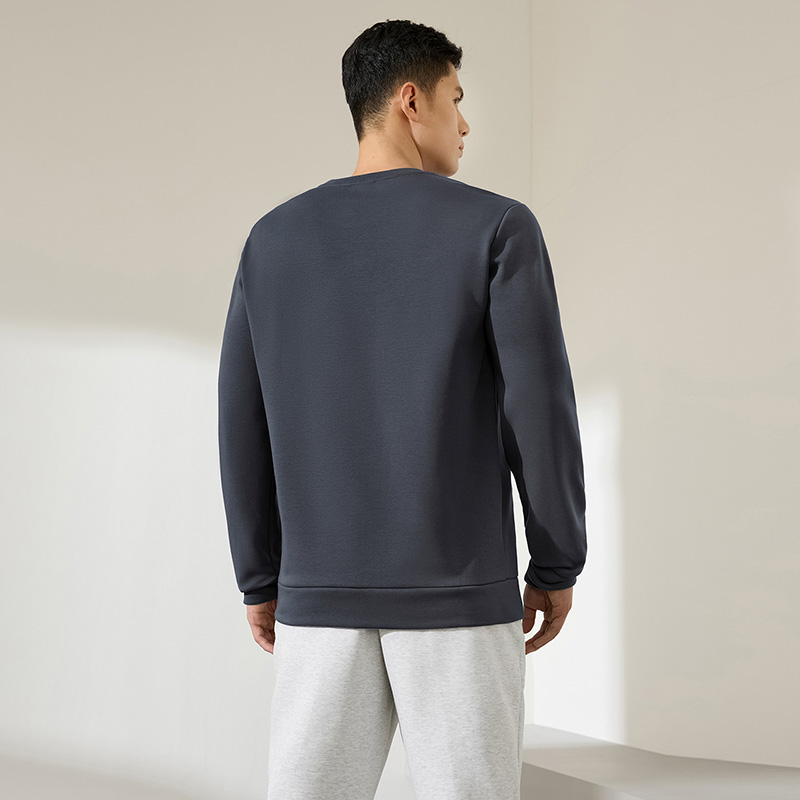 361°运动卫衣男新款男士加绒保暖休闲服圆领宽松套头卫衣高清大图