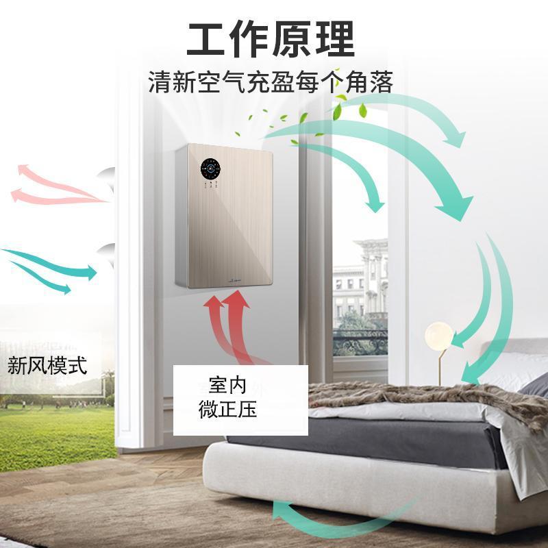 净松(VARKI)新风系统壁挂家用 新风机卧室除甲醛 新风净化器热交换 双向流 空气净化补氧 VF-G150NB白色