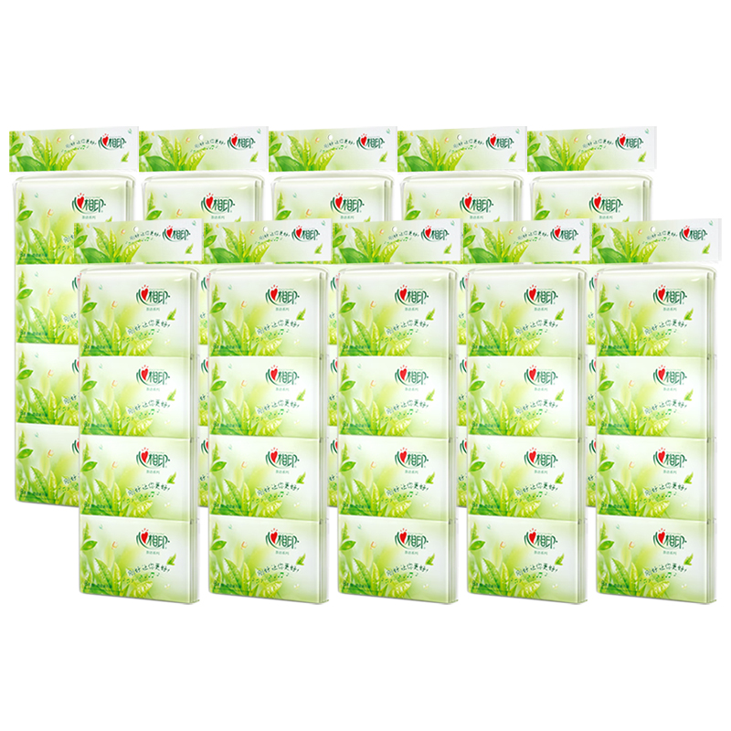 心相印皮夹纸手帕纸茶语面巾纸3层8包*10条W910