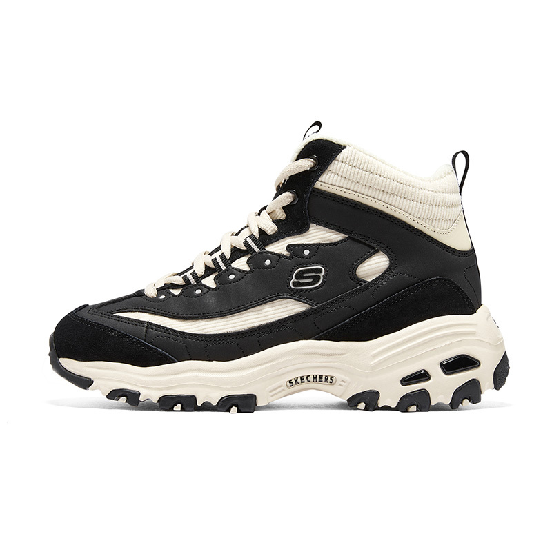 skechers斯凯奇女鞋66666250加绒厚底高帮老爹鞋运动鞋167570bknt