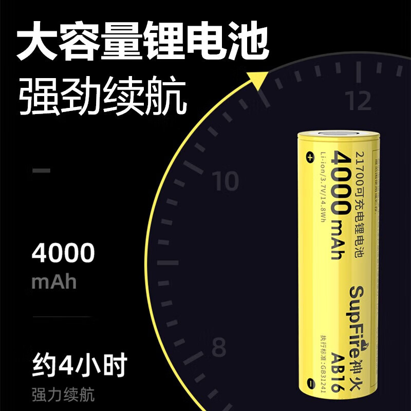 Superfire C20强光手电筒超亮远射长续航小便携大功率户外应急灯4000毫安高清大图