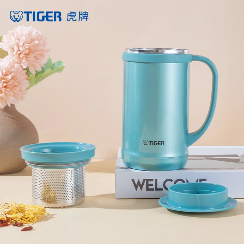 虎牌(TIGER)保温保冷杯茶滤网杯不锈钢办公杯CWM-A050-AM森林绿500ml高清大图