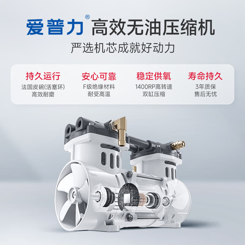 鱼跃制氧机医用吸氧机家用老人5L升级氧气机6L升流量7F-6W中重度缺氧/
