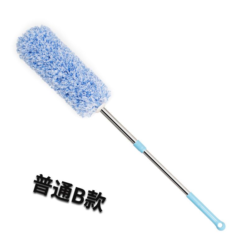 家用不锈钢可伸缩掸子家用除尘掸扫灰掸扫天花板 普通B款天蓝色