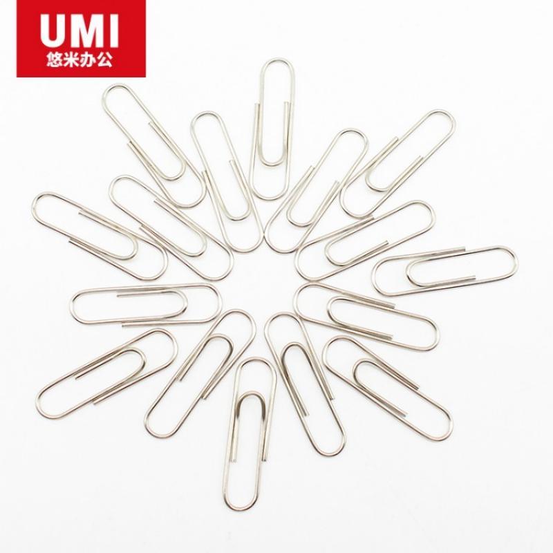 悠米(UMI) 1017 50mm盒装银色回形针 100枚/盒 5盒装