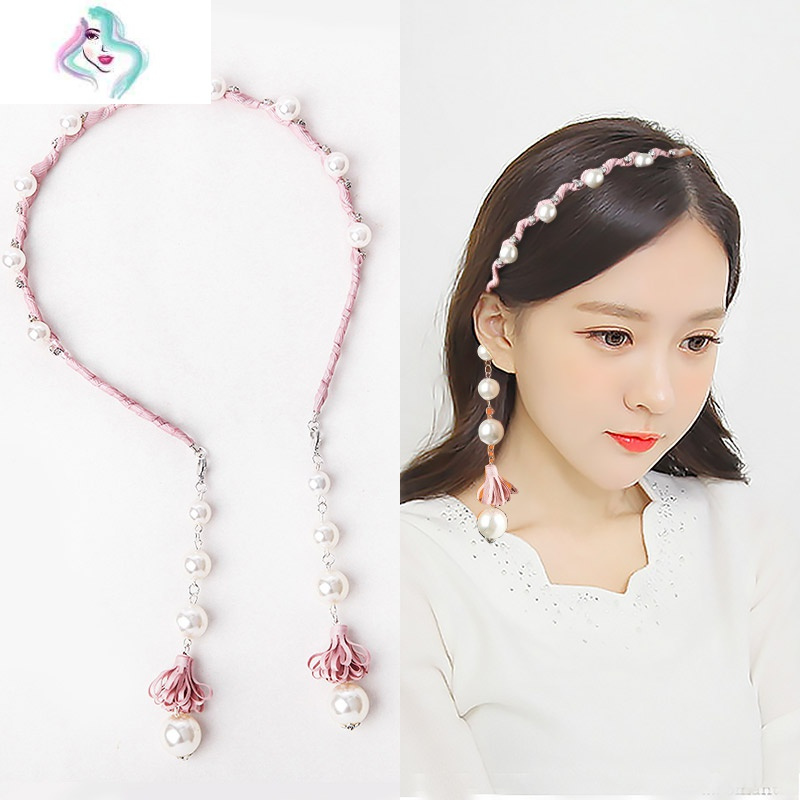 韩国假耳环发箍流苏超仙简约带吊坠头箍发饰夹子发夹带假耳环你那么美