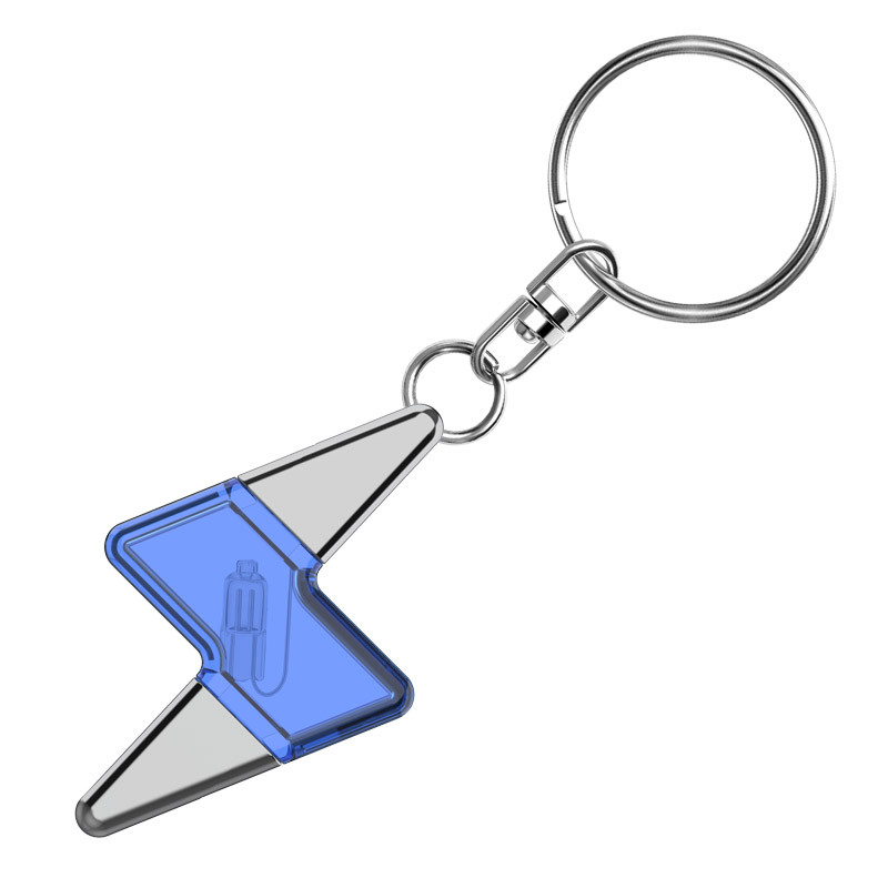 新款静电消除器汽车防静电释放器人体除静电神器车用静电棒钥匙扣 闪电-蓝色