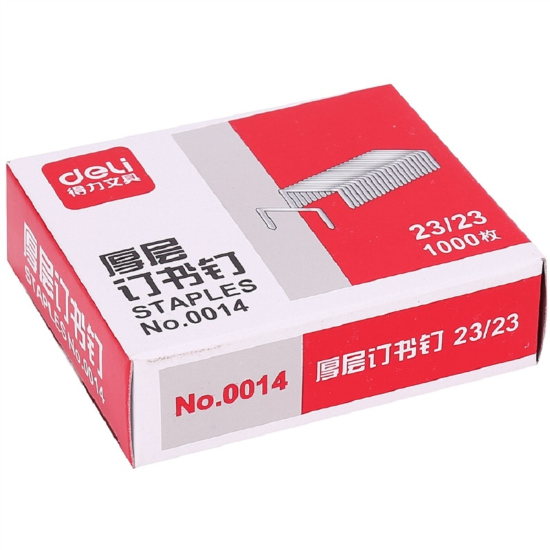 [精选]得力 0014 厚层订书针办公用品 23/23 1000枚/盒(10盒价格)
