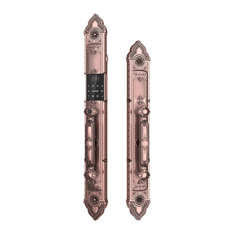 亚太天能(TENON)微信智能指纹锁家用指纹密码锁电子门锁 F8 深红古铜