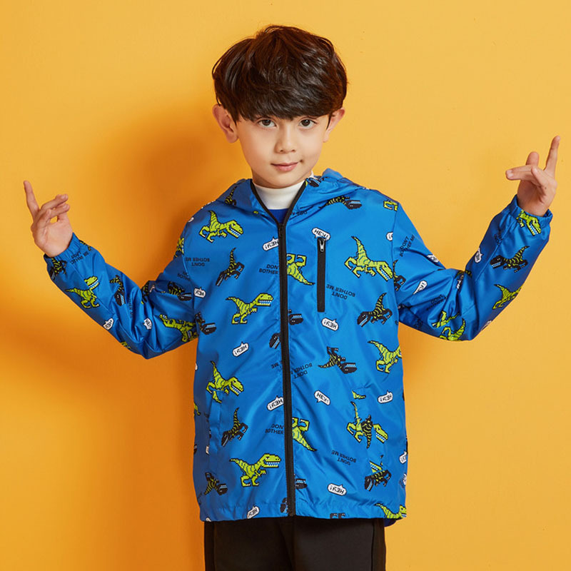 美特斯邦威moomoo莫莫童装294499男中大童春秋新款休闲冲锋衣加绒风衣