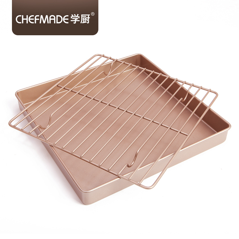 学厨 CHEFMADE 烘培模具蛋糕模具 厨房工具 正方形10.5英寸蛋糕面包不粘冷却架凉网 烤网烤架 WK9246