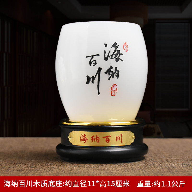 美帮汇笔筒摆件琉璃办公室书房实用教师节送给老师的毕业纪念品定制高清大图