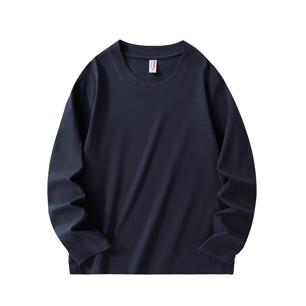 啄木鸟春秋季新款重磅纯棉圆领长袖男士纯色打底休闲宽松男款卫衣 2XL 藏青色