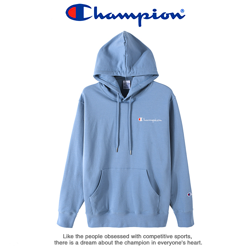 Champion 冠军连帽运动卫衣男士春季款卫衣ins潮刺绣情侣款套头带帽衫 9036