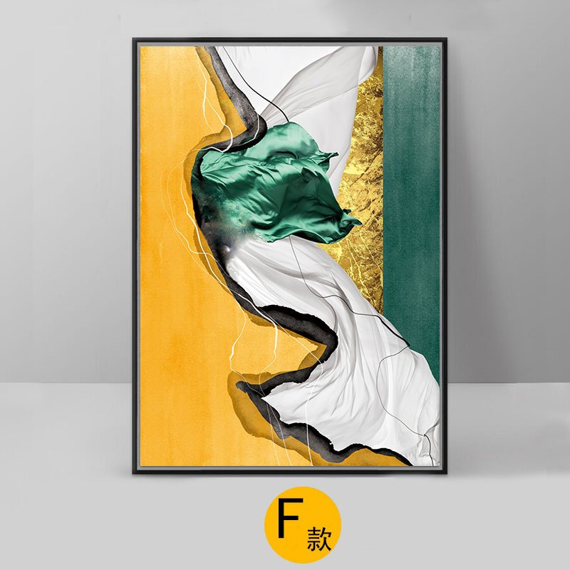 轻奢抽象艺术三联装饰画现代简约客厅挂画黑白空间创意设计壁画f款50x