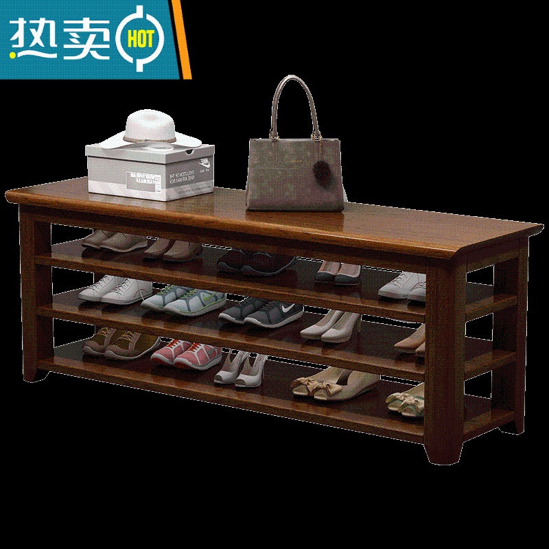 敬平全实木换鞋凳家用门口玄关鞋凳多层收纳鞋柜一体式可坐长条穿鞋凳收纳凳高清大图