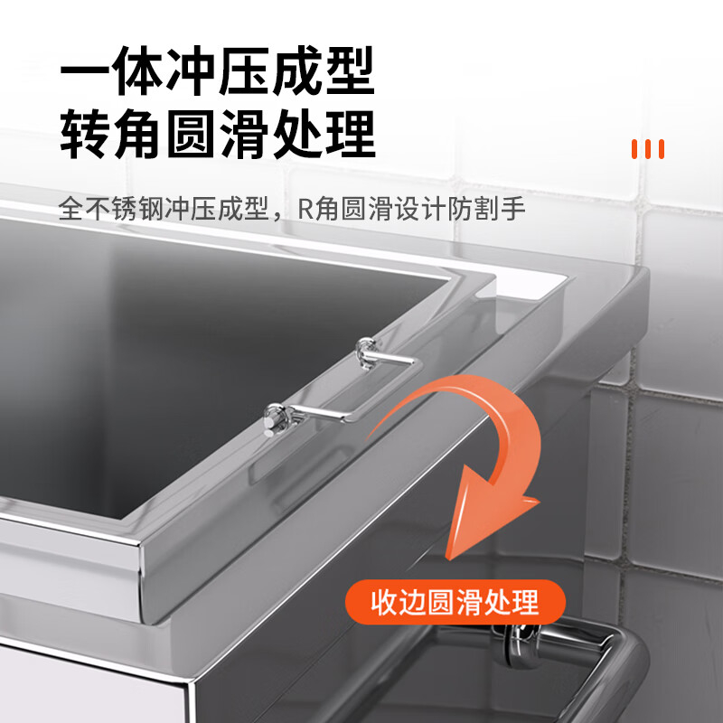 厨丰达 不锈钢收残车 餐具碗碟垃圾桶饭店餐厅残食台 移动食物残渣收集台120*60*80高清大图