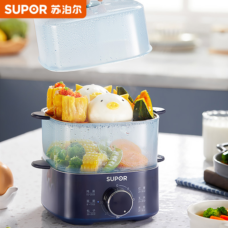 苏泊尔(SUPOR)煮蛋器 家用蒸蛋锅旋钮可定时煮蛋羹机双层蒸蛋器 迷你鸡蛋羹蒸锅煮蛋神器 Z15FK853高清大图