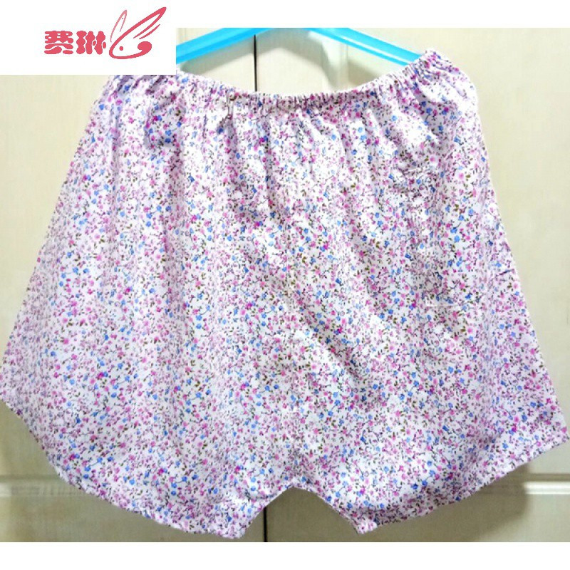 中老年女款布短裤平脚裤内裤花布妈妈奶奶裤头四角短裤费琳