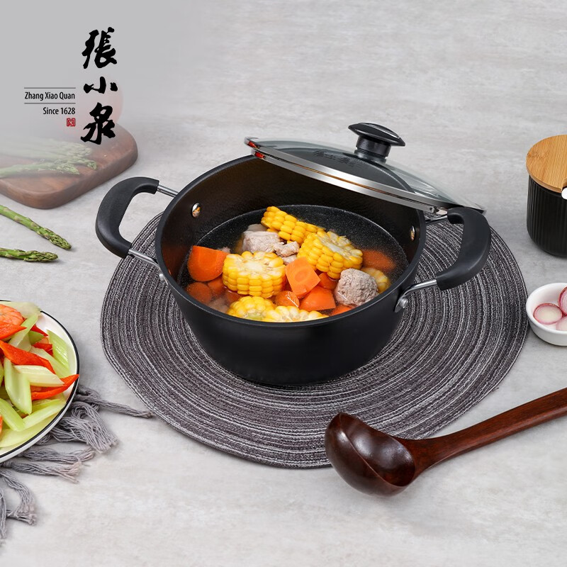 张小泉锅具系列精铁雪波纹锅具二件套高清大图