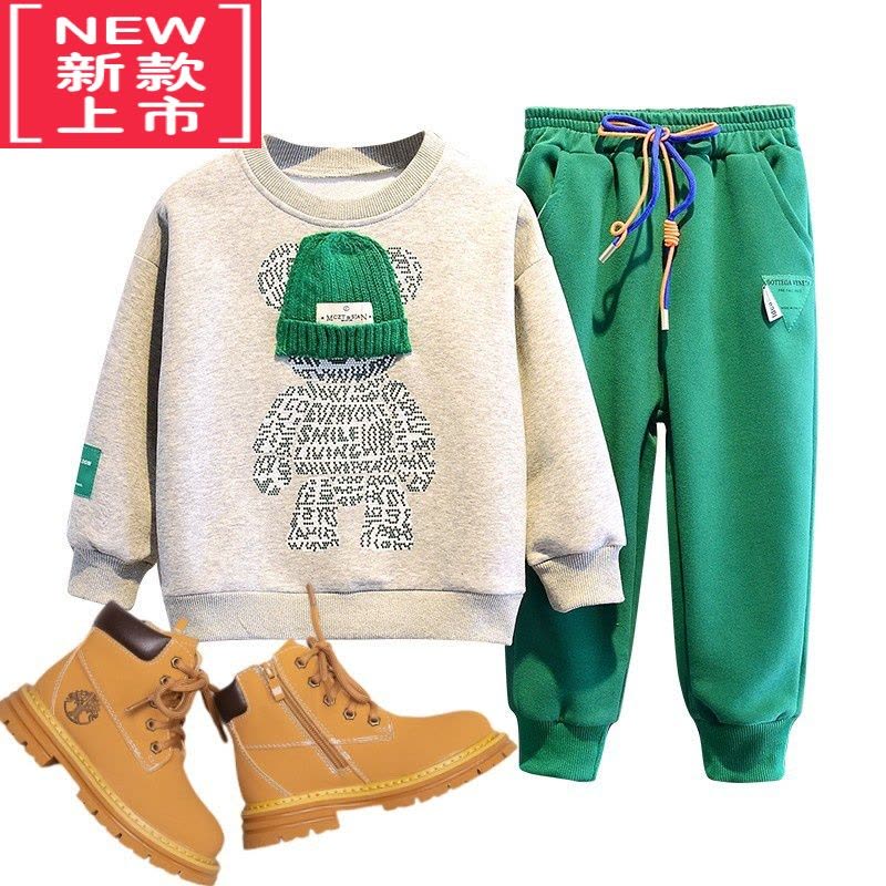 可莉允男童马丁靴2022春秋冬季新款女童儿童靴子大黄靴宝宝小童鞋子图片