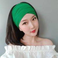 手工原创新薄款韩国网纱头巾发带 遮盖宽发饰女多用途脖套 绿色