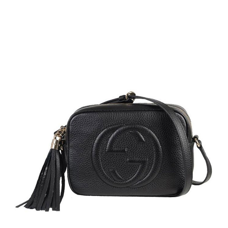 GUCCI 古驰 Soho系列黑色牛皮女士挎包 308364-A7M0G-1000