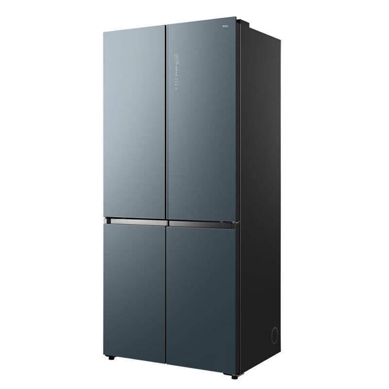 TCL460升风冷冰箱薄嵌系列0缝隙嵌入安静运行 大变温空间 R460P12-UQ冰湖蓝 十字四开门冰箱 基础安装图片