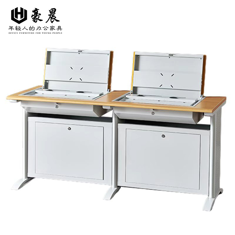 豪晨 翻转电脑桌电脑桌 双人位 1600*600*750mm 张高清大图