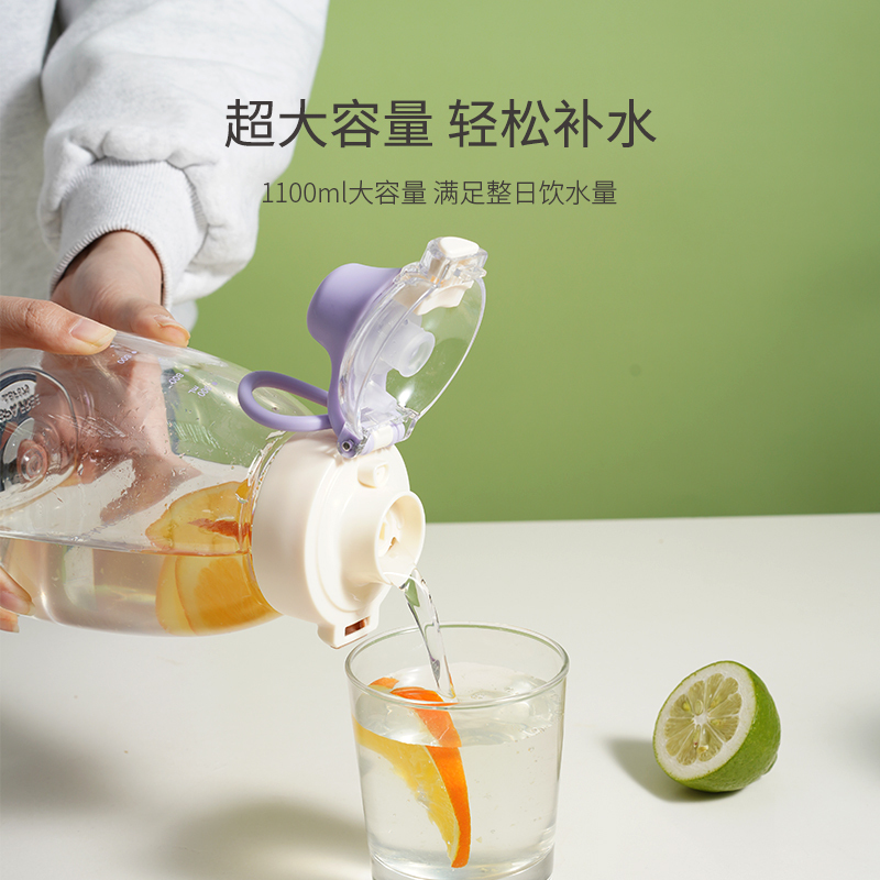 乐扣乐扣吨吨桶大容量水杯大肚杯吸管直饮两用杯户外便携杯子女生