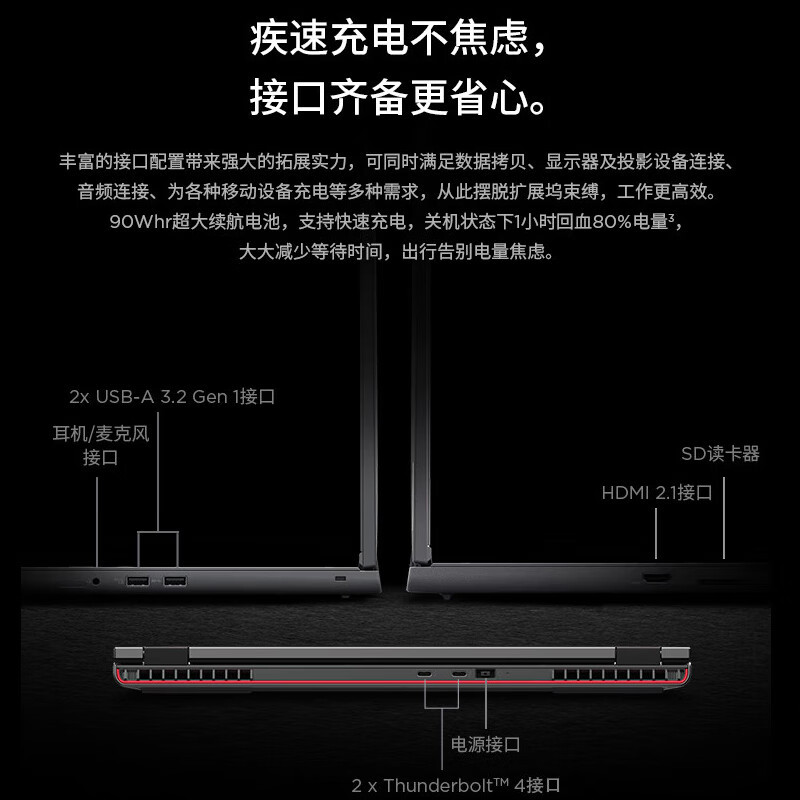 联想ThinkPad P16V 英特尔酷睿i7-13700H 16英寸移动工作站工程师设计商务办公笔记本电脑(32G 1T RTX A500 高清屏)