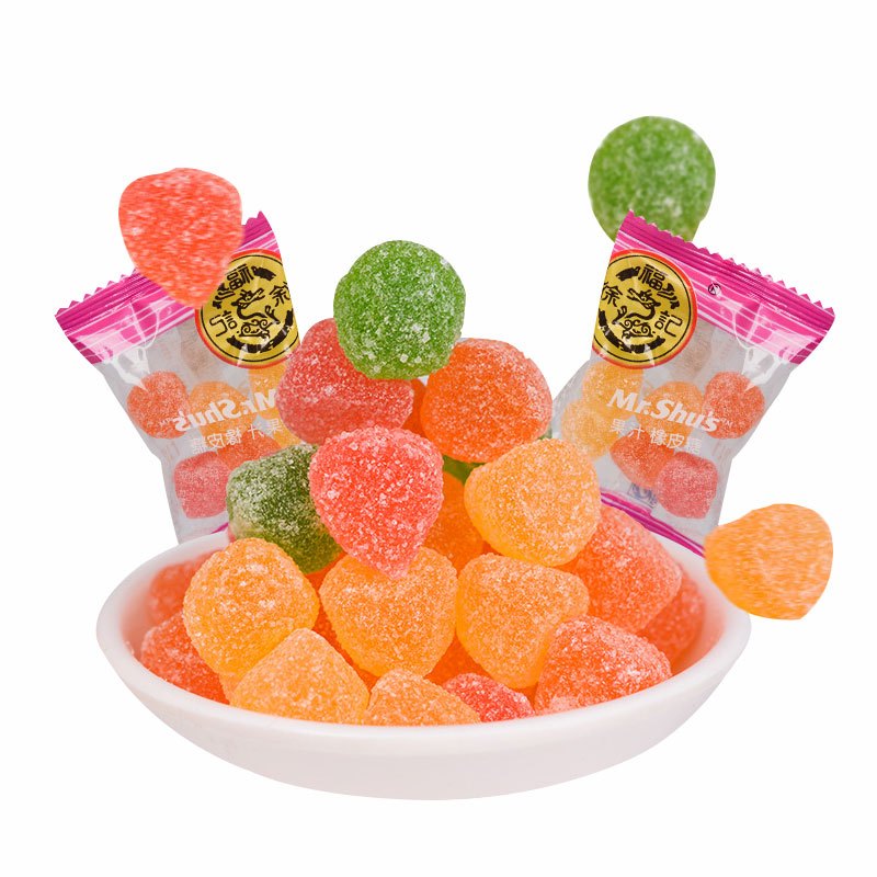 徐福记小果粒形果汁橡皮糖500g糖霜软糖qq糖喜糖零食糖果500g小果粒