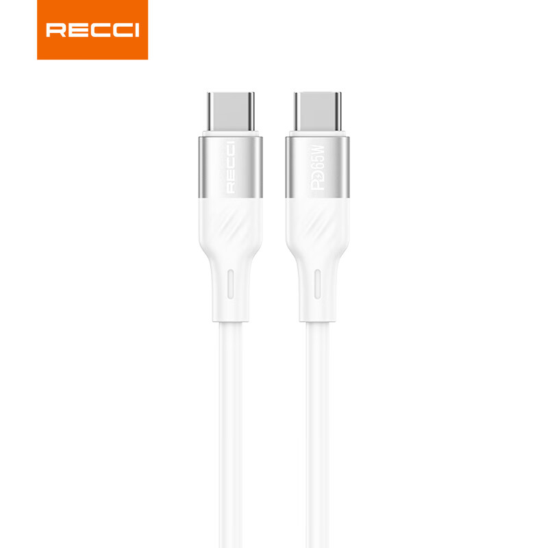 锐思支持67W超级快充充电头双Type-C口充电器套装(RC85CC)水晶白高清大图