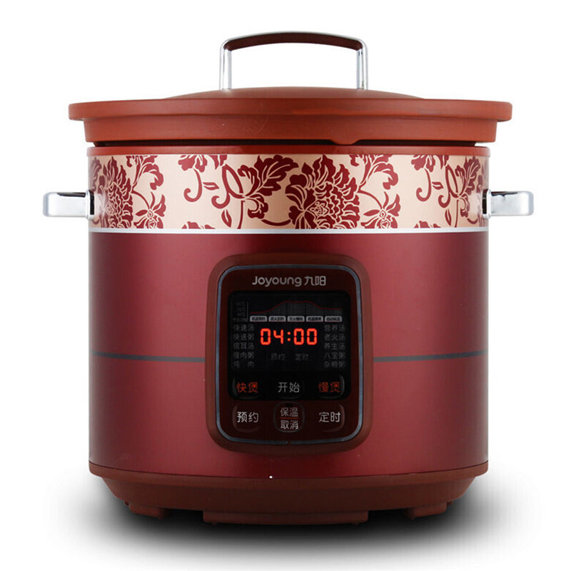 九阳joyoung电炖锅紫砂锅4升煲汤煮粥锅养生电砂锅可预约紫色