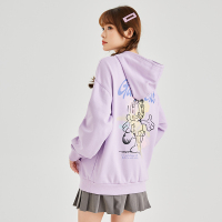 [2.5折价76元]唐狮春装新款连帽卫衣女加菲猫后背趣味印花韩版潮流帽衫上衣