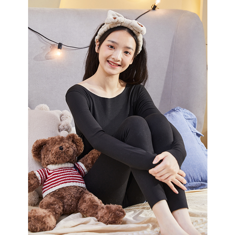 唐狮秋冬新款保暖内衣女秋衣秋裤薄款修身内穿打底棉毛衫