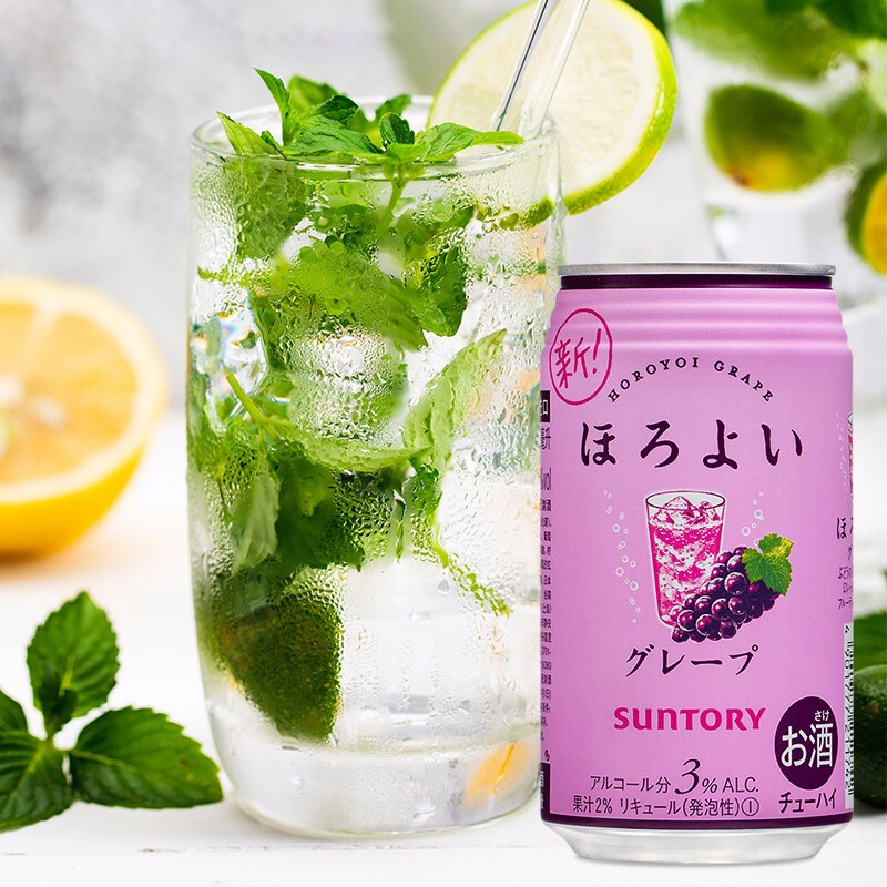三得利 和乐怡(HOROYOI)日本进口 预调酒 鸡尾酒 果酒 葡萄口味350ml*6罐