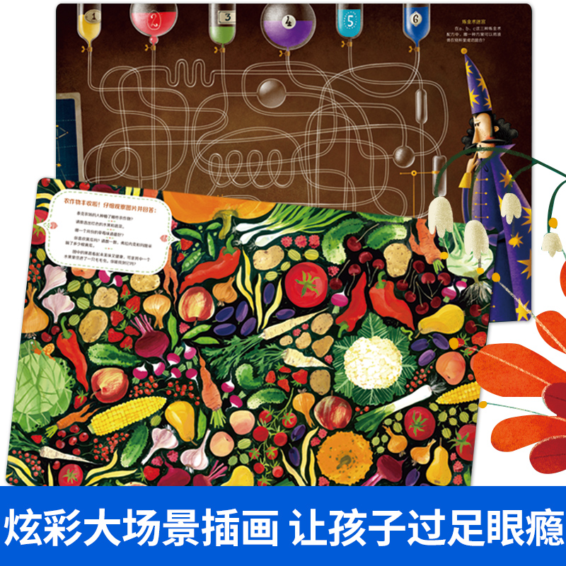 [正版]全套6册波兰观察力提升大画册 幼儿园学前认知故事书 宝宝贴贴画益智游戏书观察力训练大画册儿童绘本读物 情景体验高清大图