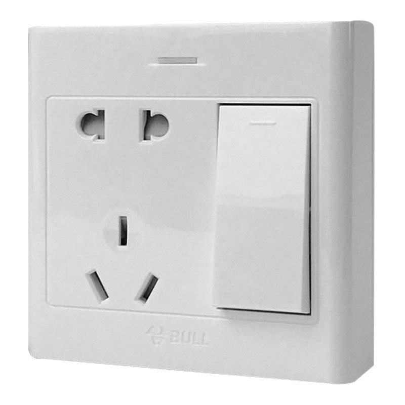 一开单控公牛明装插座旗舰超薄86型开关插座家用带五孔墙壁明线盒明装