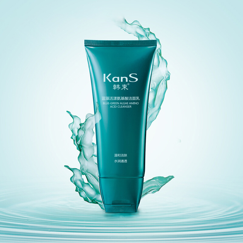 韩束(Kans) 蓝藻活漾氨基酸洁面乳80ml 温和洁净 水润美肌高清大图